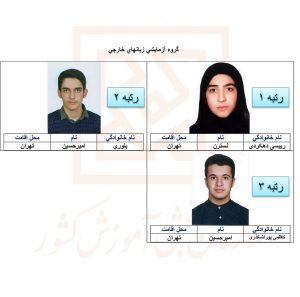 نفرات برتر کنکور زبان خارجه سال 95